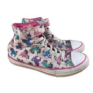 Converse Youth Size 3 Chuck Taylor Pink Unicorn High Top Sneakers A01673F